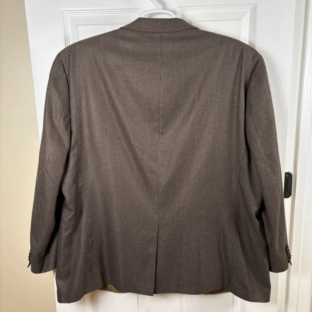 Lauren Ralph Lauren Blazer Men's 52R Brown Micro Houndstooth Sport Coat 2-Button